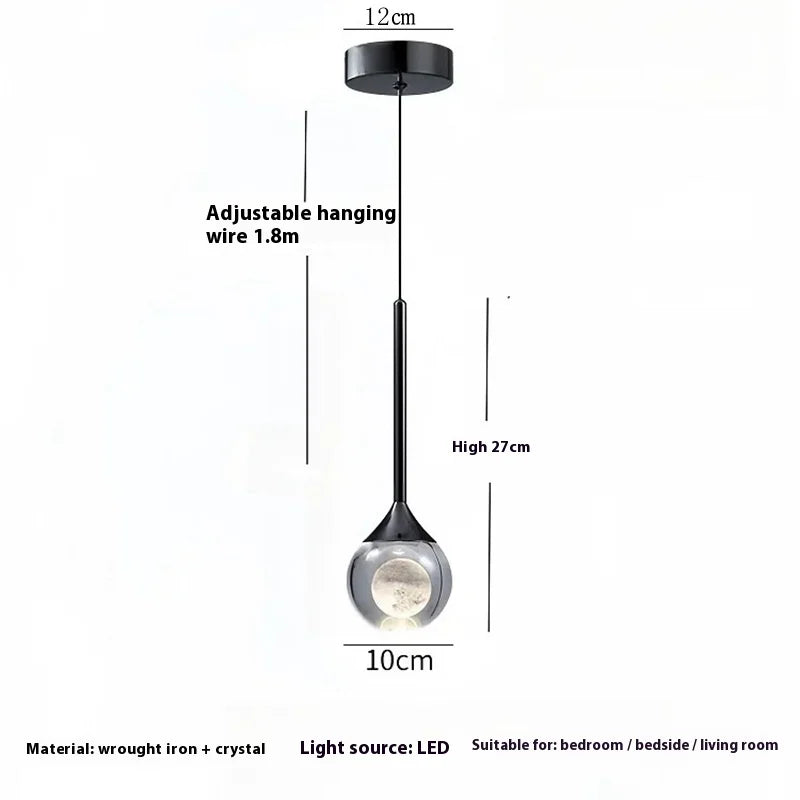 Hold Kristály Függőlámpa LED – Modern Luxus Hálószobába Étkezőbe