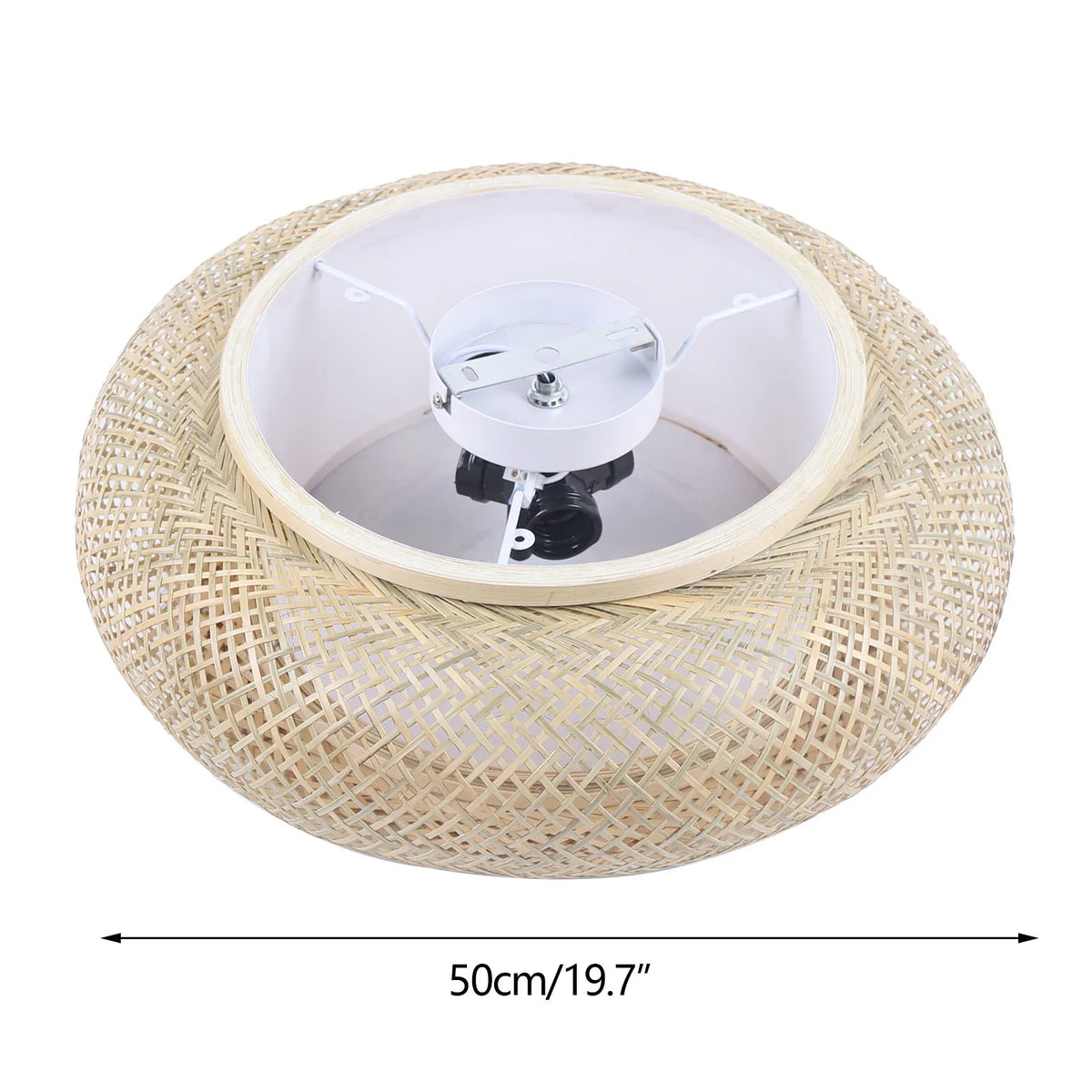 Fonott Bambusz Függő Lámpa – Rattan Hatású LED Nappaliba és Étkezőbe