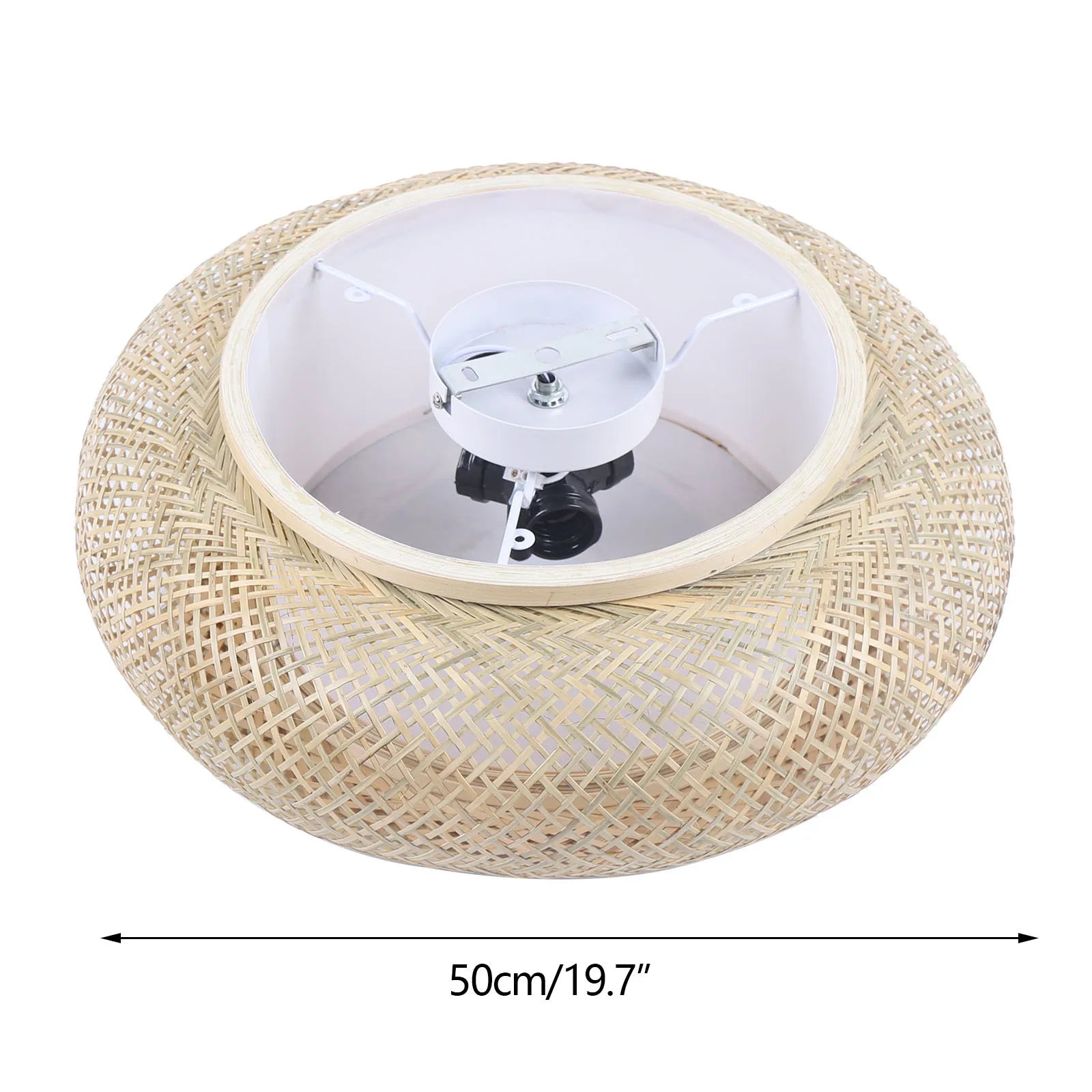 Fonott Bambusz Függő Lámpa – Rattan Hatású LED Nappaliba és Étkezőbe