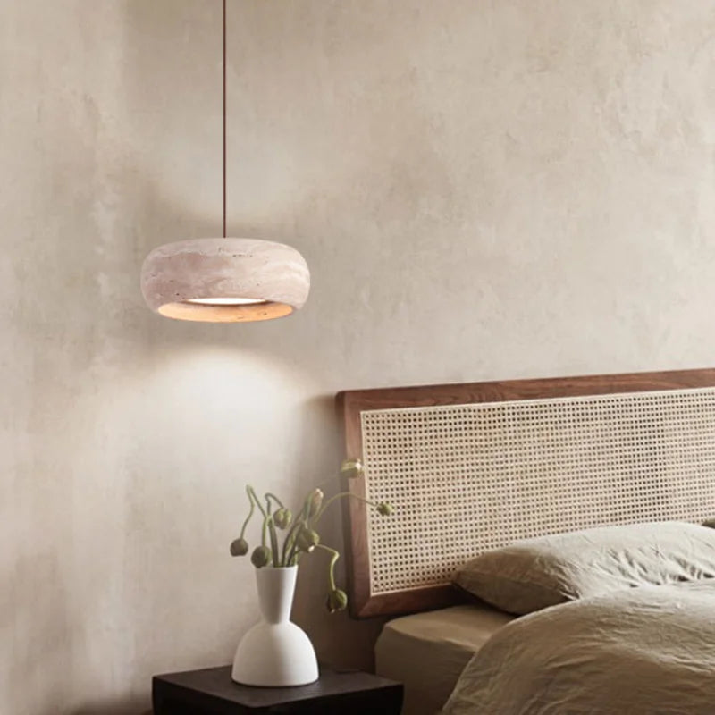 Travertin Kő Függő Lámpa – Modern LED Nappaliba és Hálószobába