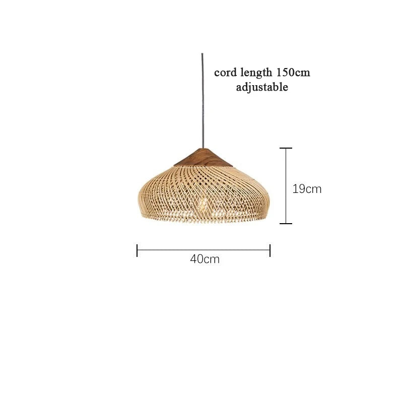 Rattan Függesztő Lámpa – Japán Stílusú Vintage LED E27