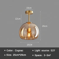 Üveg Nordic Mennyezeti Lámpa – Modern LED Folyosóra