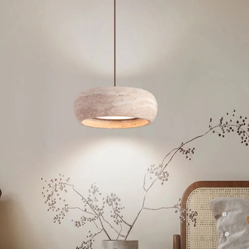 Travertin Kő Függő Lámpa – Modern LED Nappaliba és Hálószobába