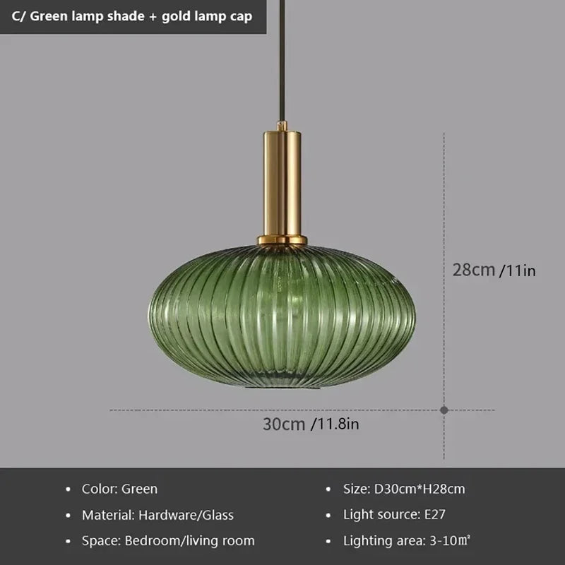 Üveg Gömb Függő Lámpa – Borostyán / Szürke / Zöld E27 Étkezőbe
