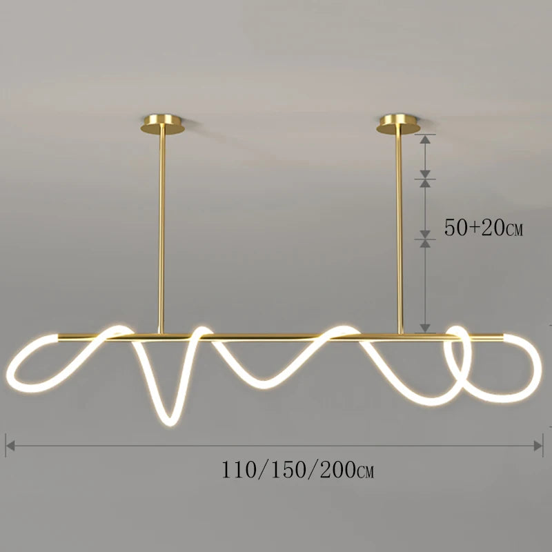 Nordic Arany/Fekete Csillár Étkezőbe – LED, Táv- és APP-vezérelt (110–200 cm)