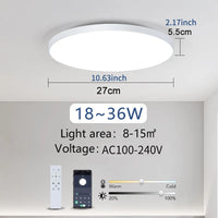 Okos Nagy LED Mennyezeti Lámpa – Távirányítós, Dimmelhető 36–80W