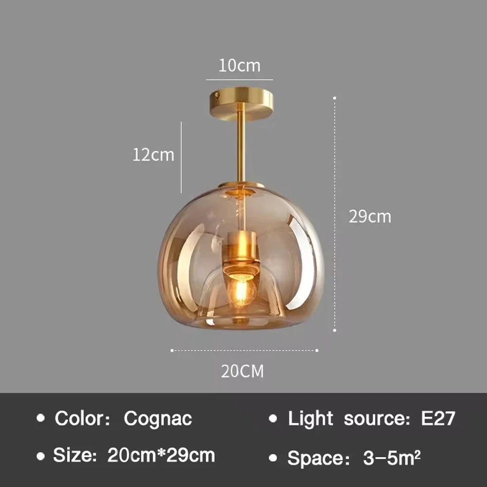 Üveg Nordic Mennyezeti Lámpa – Modern LED Folyosóra