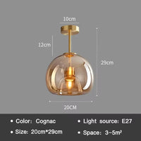 Üveg Nordic Mennyezeti Lámpa – Modern LED Folyosóra