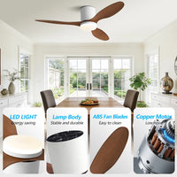 3 Lapátos DC Mennyezeti Ventilátor Lámpával – Alacsony Mennyezethez