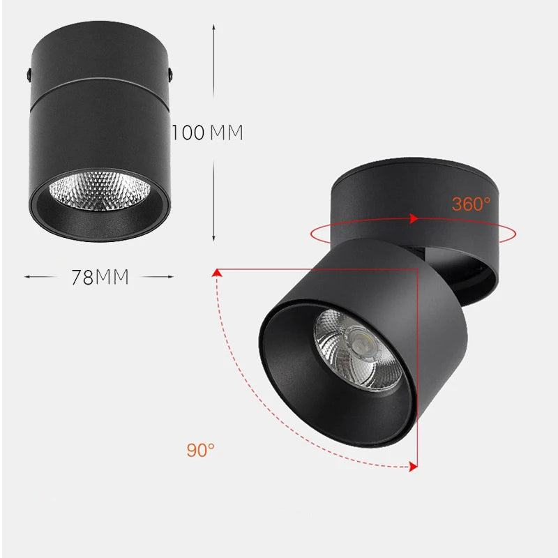 Okos RGBCCT LED Mennyezeti Spotlámpa – 360° Forgatható, Alexa és Google Kompatibilis