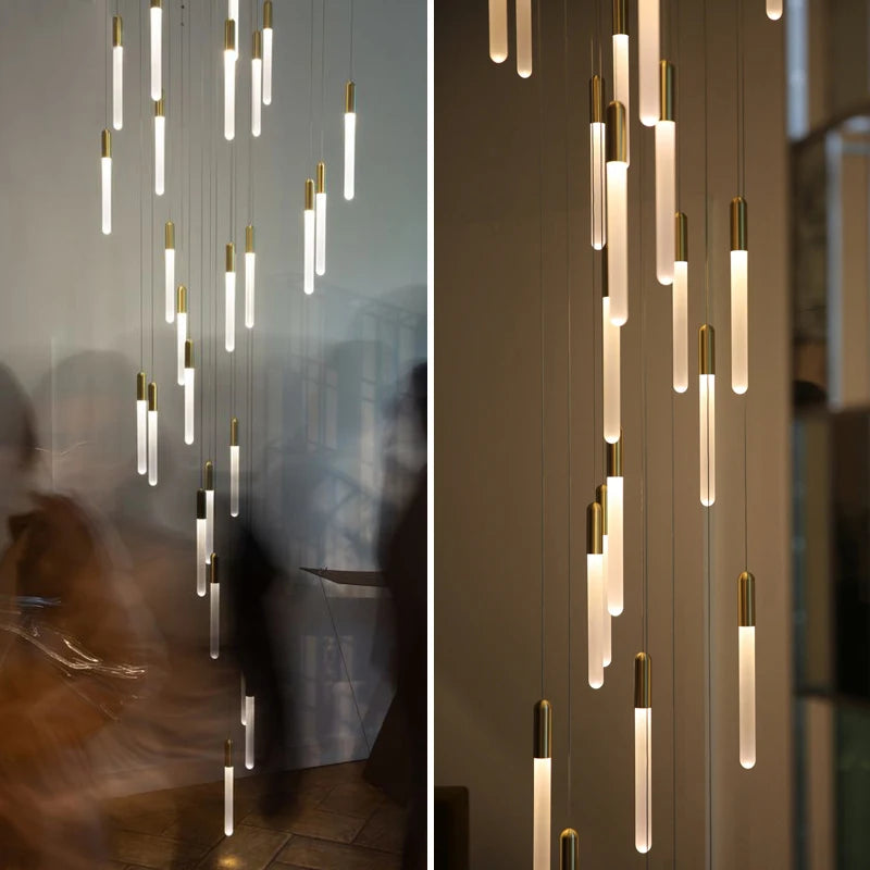 Nordic Alumínium LED Csillár – Lépcsőházi Függő Lámpa 1–30 Fejes