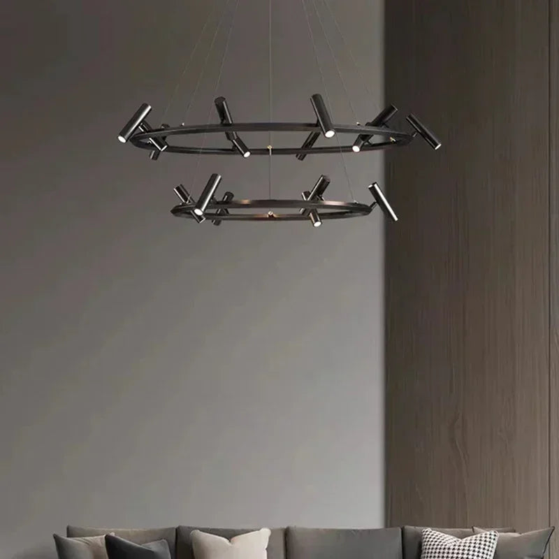 Nordic Design LED Csillár – Fém Függőlámpa Nappaliba és Étkezőbe (6/8/10 karos)