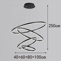Többgyűrűs Modern LED Függesztő Csillár – 4–5 Gyűrű Nappaliba