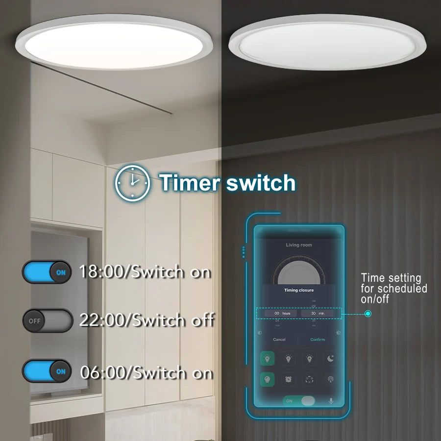 Okos LED Mennyezeti Lámpa – Ultravékony APP Távirányítós