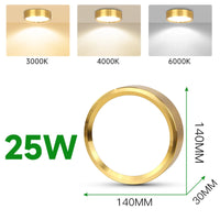 Arany LED Downlight Spotlámpa – Vékony Felületre Szerelt, Háromszinű, 5–25W