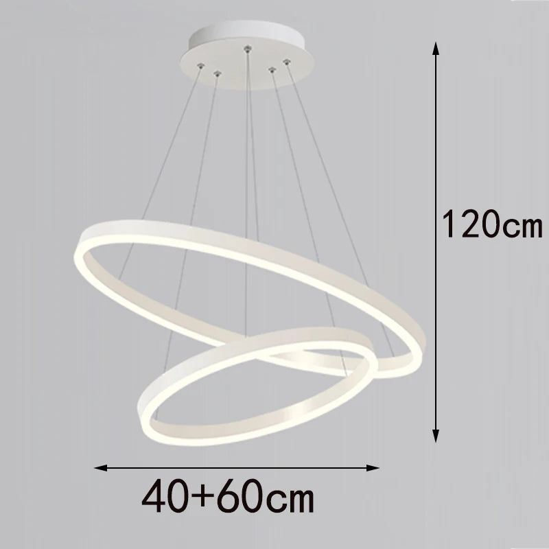 Többgyűrűs Modern LED Függesztő Csillár – 4–5 Gyűrű Nappaliba