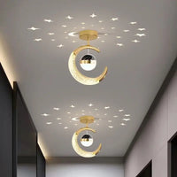 Hold Csillag LED Mennyezeti Lámpa – Arany Fekete Loft Design