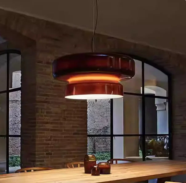 Üveg Gyűrű LED Függesztő Lámpa – Színes Modernist Design