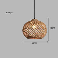 Retro Bambusz Rattan Függő Lámpa – Japán Lanternes Stílus Nappaliba