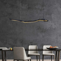 Nordic LED Szalagcsillár – Wabi-Sabi Design Függőlámpa Étterembe és Irodába