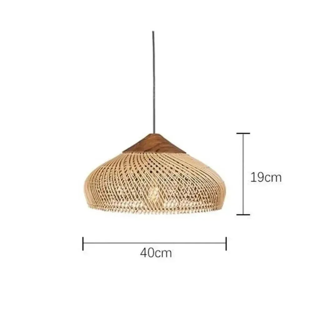 Nagy Rattan Kosár Csillár – Kézzel Font Boho Függő Lámpa Konyhába
