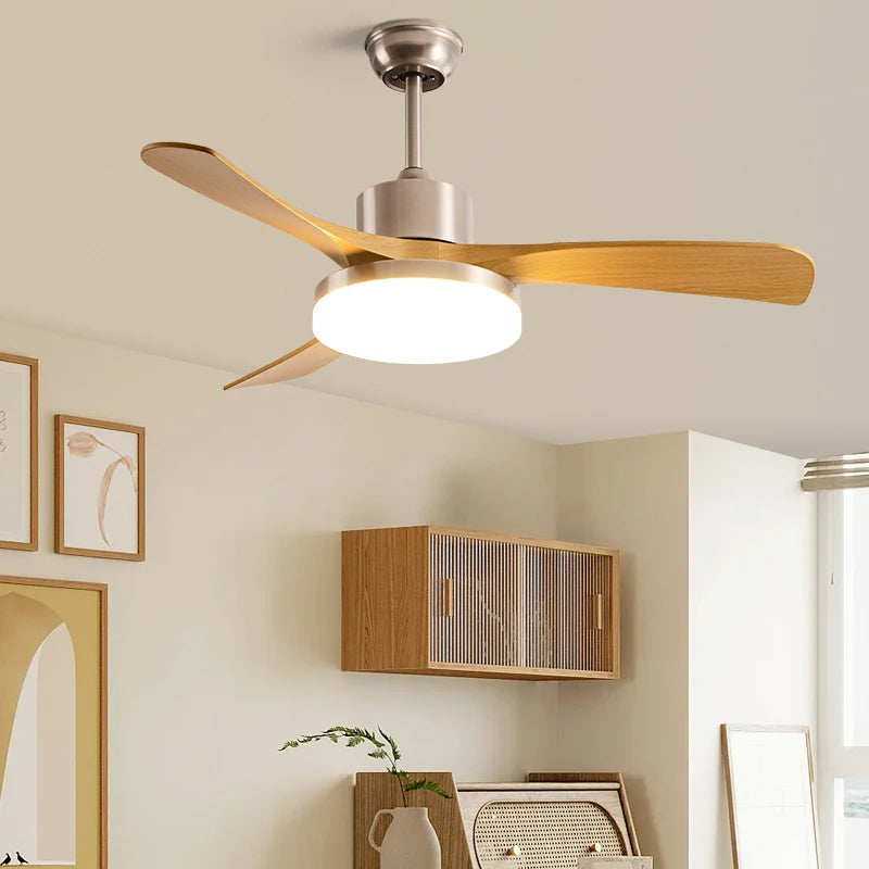 Modern DC Mennyezeti Ventilátor Lámpával – Erős Légmozgás, Távirányítóval