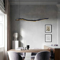 Nordic LED Szalagcsillár – Wabi-Sabi Design Függőlámpa Étterembe és Irodába