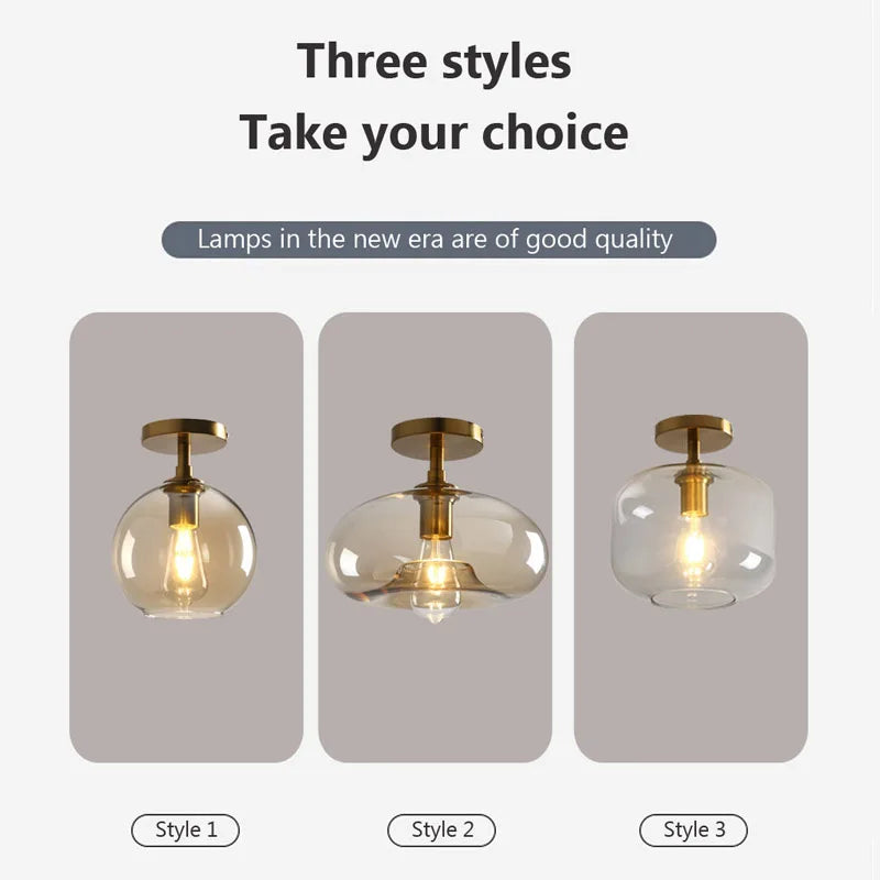 Modern LED Üveg Mennyezeti Lámpa – Minimalista Lámpa Előszobába és Folyosóra