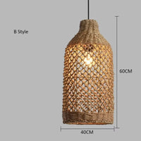 Retro Bambusz Rattan Függő Lámpa – Japán Lanternes Stílus Nappaliba