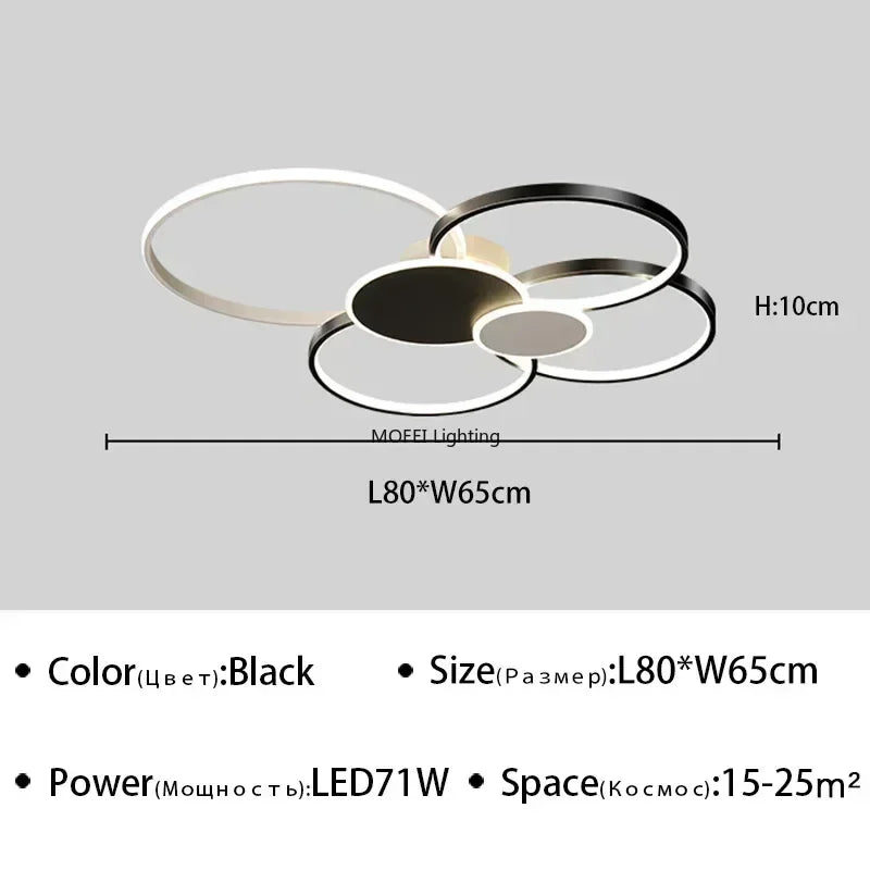 Ultravékony LED Mennyezeti Lámpa – Dimmelhető Nyílt Csillár 58–80 cm