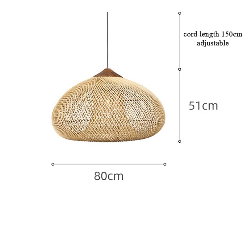 Rattan Függesztő Lámpa – Japán Stílusú Vintage LED E27