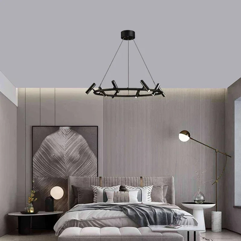 Nordic Design LED Csillár – Fém Függőlámpa Nappaliba és Étkezőbe (6/8/10 karos)