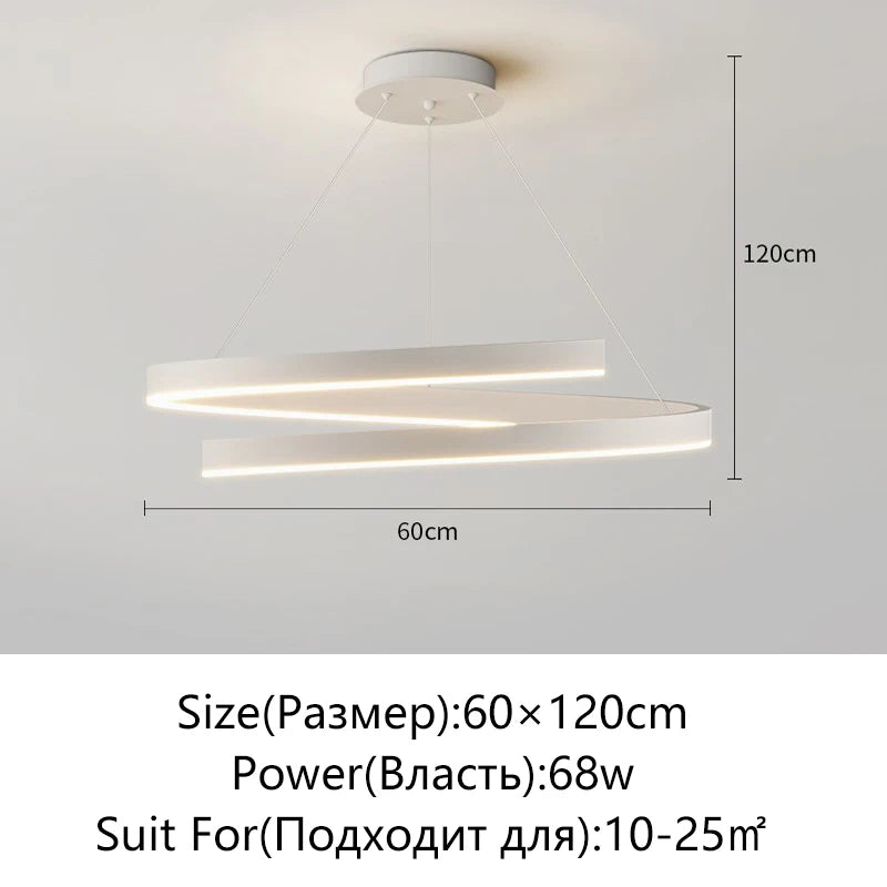 Spirál Csillár Fekete/Fehér – Dimmelhető Mennyezeti Lámpa Nappaliba és Konyhába
