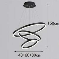 Többgyűrűs Modern LED Függesztő Csillár – 4–5 Gyűrű Nappaliba