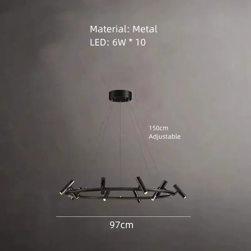 Nordic Design LED Csillár – Fém Függőlámpa Nappaliba és Étkezőbe (6/8/10 karos)
