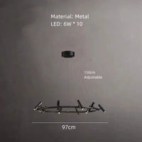Nordic Design LED Csillár – Fém Függőlámpa Nappaliba és Étkezőbe (6/8/10 karos)