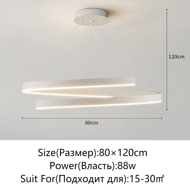 Spirál Csillár Fekete/Fehér – Dimmelhető Mennyezeti Lámpa Nappaliba és Konyhába
