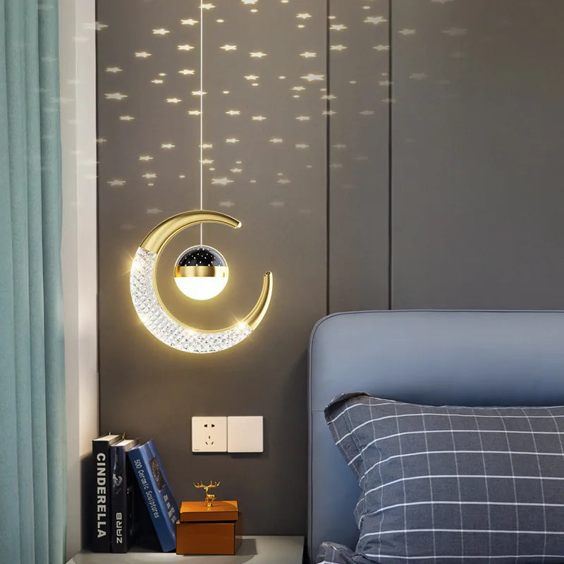 Hold Csillag LED Mennyezeti Lámpa – Arany Fekete Loft Design