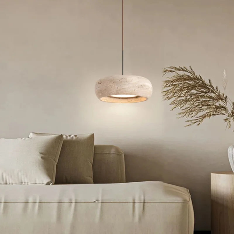 Travertin Kő Függő Lámpa – Modern LED Nappaliba és Hálószobába