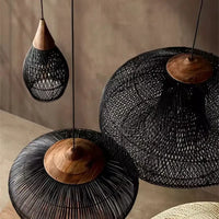 Rattan Függesztő Lámpa – Japán Stílusú Vintage LED E27