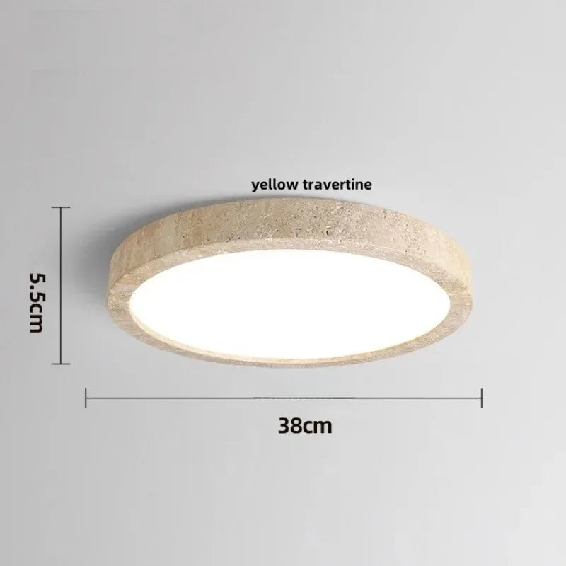 Travertin Kő LED Mennyezeti Lámpa – Wabi-Sabi Nordic Plafon