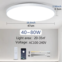 Okos Nagy LED Mennyezeti Lámpa – Távirányítós, Dimmelhető 36–80W