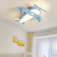 Repülős Gyerekszobai Mennyezeti Lámpa – LED Ventilátor Lámpával, Kék/Zöld/Rózsaszín