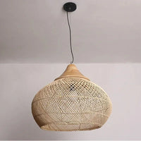 Nagy Rattan Kosár Csillár – Kézzel Font Boho Függő Lámpa Konyhába