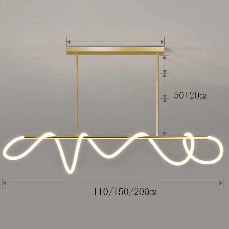 Nordic Arany/Fekete Csillár Étkezőbe – LED, Táv- és APP-vezérelt (110–200 cm)