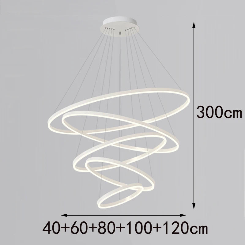 Többgyűrűs Modern LED Függesztő Csillár – 4–5 Gyűrű Nappaliba