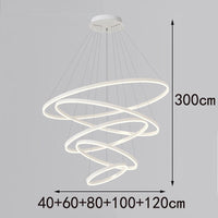 Többgyűrűs Modern LED Függesztő Csillár – 4–5 Gyűrű Nappaliba