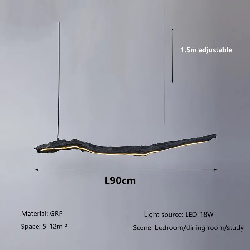 Nordic LED Szalagcsillár – Wabi-Sabi Design Függőlámpa Étterembe és Irodába