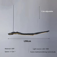 Nordic LED Szalagcsillár – Wabi-Sabi Design Függőlámpa Étterembe és Irodába