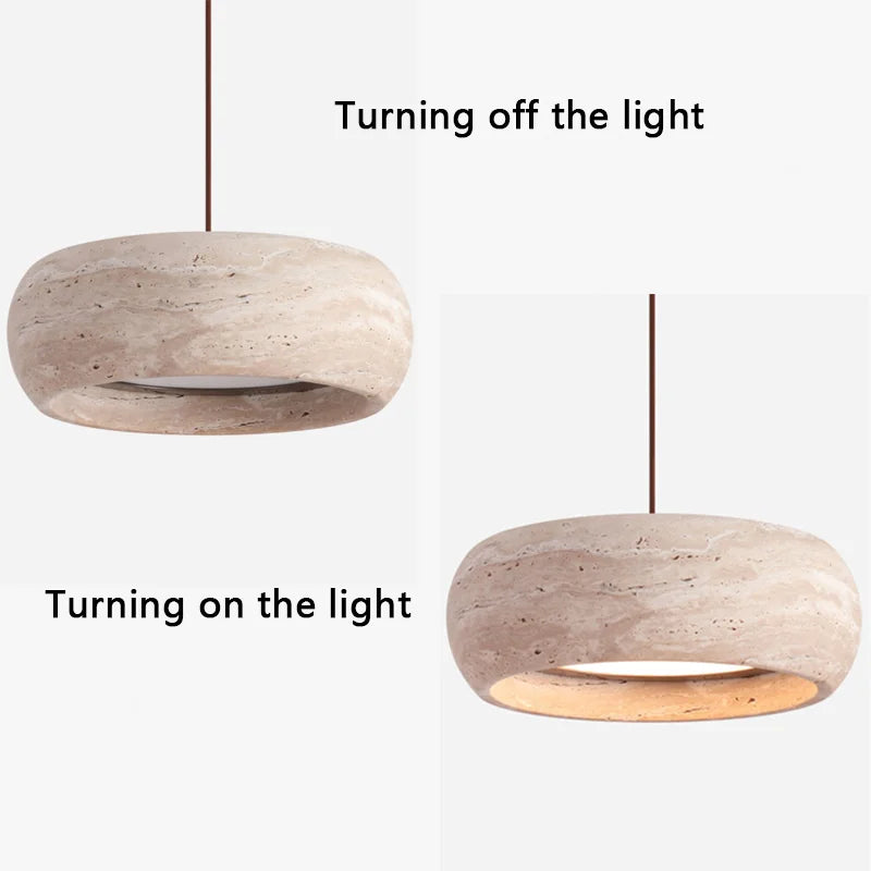 Travertin Kő Függő Lámpa – Modern LED Nappaliba és Hálószobába